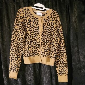 Old Navy Tan and Black Patterned Cardigan